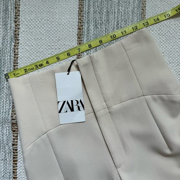Zara Beige Cigarette Leg High Rise Trouser Pants Women’s Size XS Bloggers Fave - Picture 6 of 13